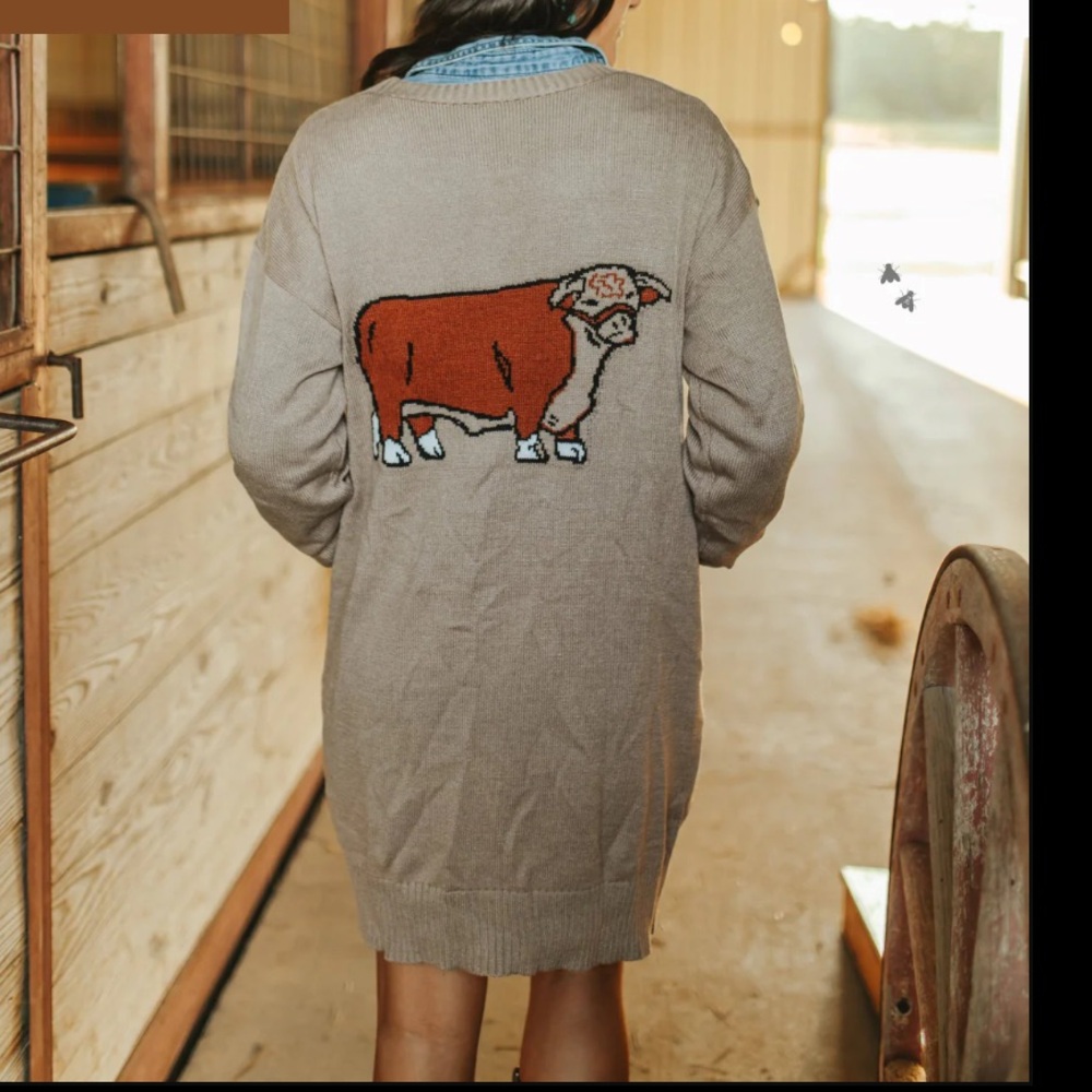 Hereford Bull Cardigan